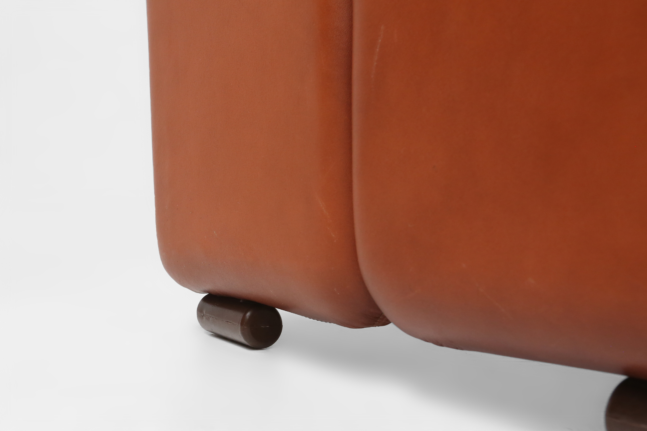 Brown leather Ottoman Coronado by Tobia Scarpa for B&B Italia, Italy ca. 1960thumbnail